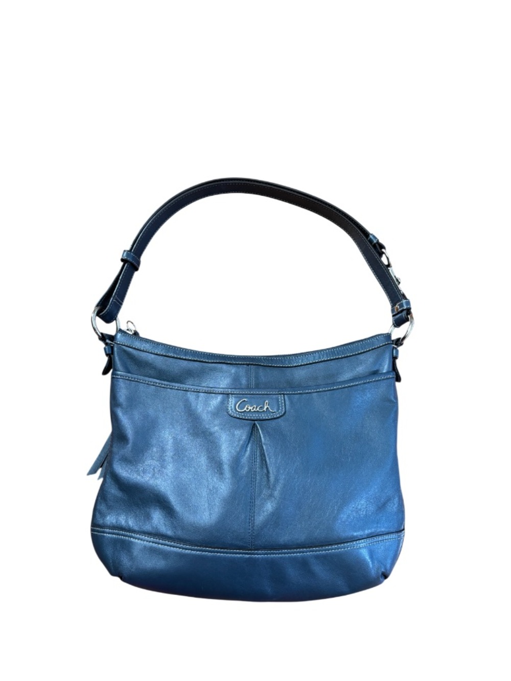 Vintage Y2K Coach Park Blue Leather Duffle Handbag